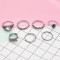 R-1516 New fashion Silver Plated Rings Rhinestone Beads Midi Finger Ring Sets  Ethnic Women Girls Gift Rings