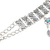 N-7308 * Bohemian Vintage Silver Plated Coin Tassel  Waist Belly Body Chain Dance Jewelry