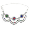 N-7308 * Bohemian Vintage Silver Plated Coin Tassel  Waist Belly Body Chain Dance Jewelry