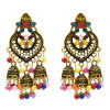 E-5505 Vintage Indian Drop Earrings for Women Gold Silver Metal Resin Beaded Tassel Earrings Gypsy Triabl Fashion Jewelry