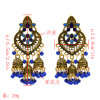 E-5505 Vintage Indian Drop Earrings for Women Gold Silver Metal Resin Beaded Tassel Earrings Gypsy Triabl Fashion Jewelry