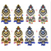 E-5505 Vintage Indian Drop Earrings for Women Gold Silver Metal Resin Beaded Tassel Earrings Gypsy Triabl Fashion Jewelry
