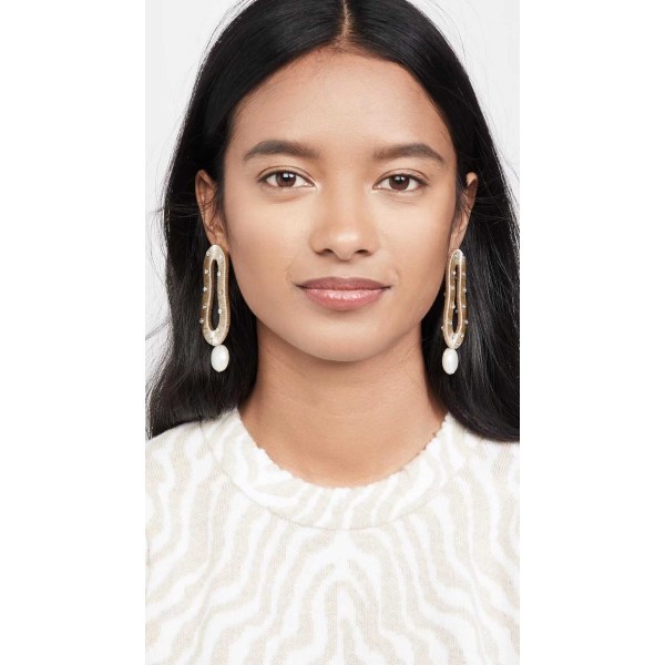 E-5504 Long oval  Earrings Vintage Geometric Statement Earrings colorful Drop Rhinestone Big Earrings for Women Jewelry