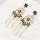 E-5511 Golden Rhinestone Small Flower Shaped Tassel Earring for Woman