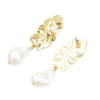 E-5514 Baroque Vintage Earrings Fashion Antique Alloy Leaf Irregular Simulated Pearl Charm Earrings for Woman pendientes mujer