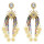 E-5519 4 Colors Elegant Sunflower Drop Earrings Big Crystal Long Tassel Earring Women Bridal Wedding Party Jewelry