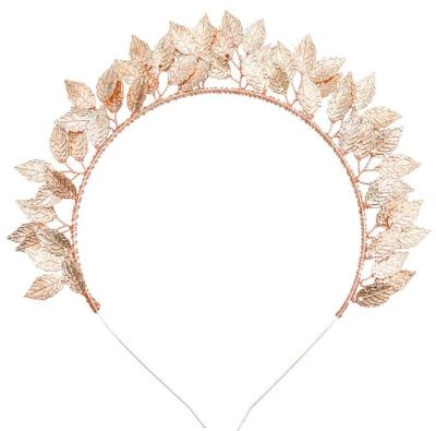 F-0397 New Shiny Alloy Copper Wire Leaves Traditional Handmade Costume Gold Plated Headwear Accessories Fashion Jewelry