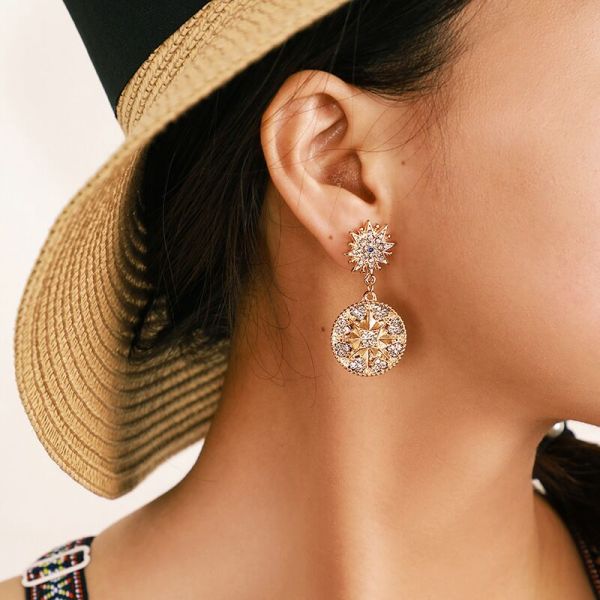 E-5509 Europe New Exaggeration Personality Alloy Stud Earrings Geometric Diamonds Round Glasses Stars Earrings Jewelry