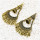 E-5518 Vintage Gold Triangle Bell Tassel Earrings Party Earrings