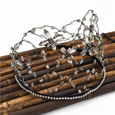 F-0692 Mesh Acrylic Rhinestone Elegant Wedding Headband Hair Accessories