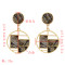 E-5525 Fashion Geometric Acrylic Earrings for Women Boho Round Gold Metal Drop Earring Wedding Party Gift