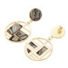 E-5525 Fashion Geometric Acrylic Earrings for Women Boho Round Gold Metal Drop Earring Wedding Party Gift