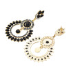 E-5528 classic round hollow alloy diamond earrings retro palace style luxury full diamond earrings