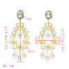 E-5526 Drop Dangle Earring Fashion Waterdrop Pearl Rhinestone Earrings S925 Stud for Woman Party Jewelry