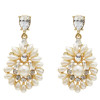E-5529 Elegant Flower Pearl Crystal Drop Earrings Bridal Gold Silver Metal Wedding Rhinestone Earring Party Jewelry