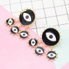 E-5530 Vintage Ethnic Black Color Big Eyes Charm Stud Earrings for Women Fashion Jewelry Bohemian Collection Earrings Accessories