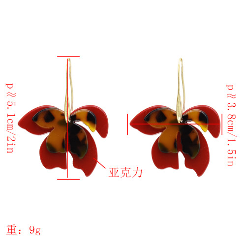 E-5531 Autumn and winter fashion flower earrings acrylic gold-plated lightweight earrings