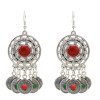 E-5533 Gypsy Vintage Silver Gold Metal Coin Earrings Colorful Acrylic Beaded Tassel Drop Earring Indian Party Jewelry