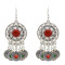 E-5533 Gypsy Vintage Silver Gold Metal Coin Earrings Colorful Acrylic Beaded Tassel Drop Earring Indian Party Jewelry