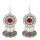 E-5533 Gypsy Vintage Silver Gold Metal Coin Earrings Colorful Acrylic Beaded Tassel Drop Earring Indian Party Jewelry