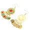 E-5533 Gypsy Vintage Silver Gold Metal Coin Earrings Colorful Acrylic Beaded Tassel Drop Earring Indian Party Jewelry