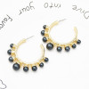 E-5534 Metal texture geometric C-shaped pearl earrings Simple trend simple girl earrings party gift