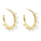E-5534 Metal texture geometric C-shaped pearl earrings Simple trend simple girl earrings party gift