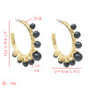 E-5534 Metal texture geometric C-shaped pearl earrings Simple trend simple girl earrings party gift