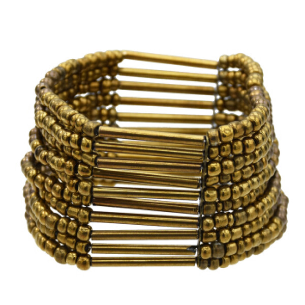 B-0996 Bohemian Multilayers Resin Beaded Strand Bracelet Women Charm Statement Elastic Bracelet Vintage Jewelry