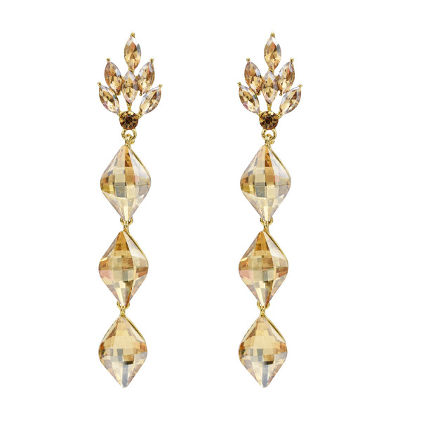 E-5536 Luxury Water Drop Long Earrings For Women Bricons Wedding Crystal Drop Big Earrings