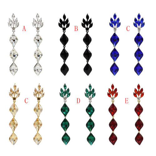 E-5536 Luxury Water Drop Long Earrings For Women Bricons Wedding Crystal Drop Big Earrings