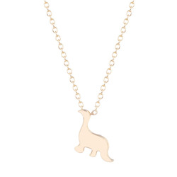 N-7314 Simple Dinosaur Necklace Silver Gold Metal Animal Pendant Necklaces Women Girl Party Jewelry
