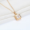 N-7313  new fashion Square single zircon necklace Female clavicle chain inlaid crystal new fashion