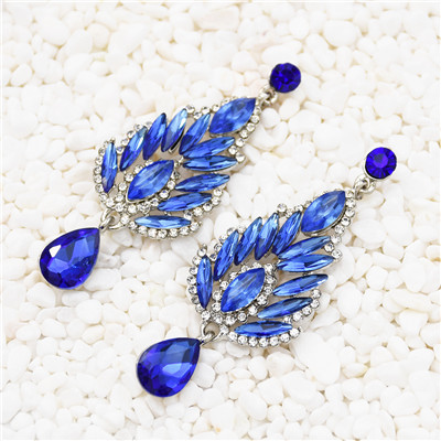 E-5538 Rhinestone Flower Earrings Drop Dangle Earring for Woman Fashion Accessoires