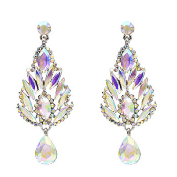 E-5538 Rhinestone Flower Earrings Drop Dangle Earring for Woman Fashion Accessoires