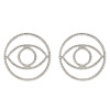 E-5540 Big Hollow Eye Stud Earrings For Women Girl Round Metal Gold Silver Color Earring Party Jewelry Gift