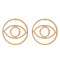 E-5540 Big Hollow Eye Stud Earrings For Women Girl Round Metal Gold Silver Color Earring Party Jewelry Gift