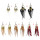 E-5542 5 Color Bohemian Vintage Alloy Earrings Feather Shaped Dangle Earrings
