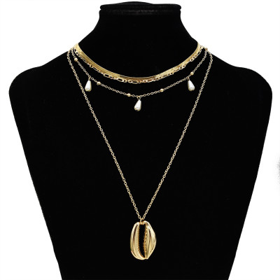 N-7318 Bohemian Shell Multi Layer Necklaces for Women Girl Fashion Gold Silver Color Pendant Necklace Collar Jewelry