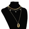 N-7318 Bohemian Shell Multi Layer Necklaces for Women Girl Fashion Gold Silver Color Pendant Necklace Collar Jewelry