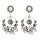 E-5543 Fashion Insect Shape Pearl Rhinestone Coin Round Drop Dangle Earring for Woman