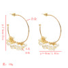 E-5544 Elegant Big Circle Hoop Earrings for Women Bridal Simulated Pearl Wedding Earring Party Jewelry