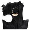 E-5544 Elegant Big Circle Hoop Earrings for Women Bridal Simulated Pearl Wedding Earring Party Jewelry