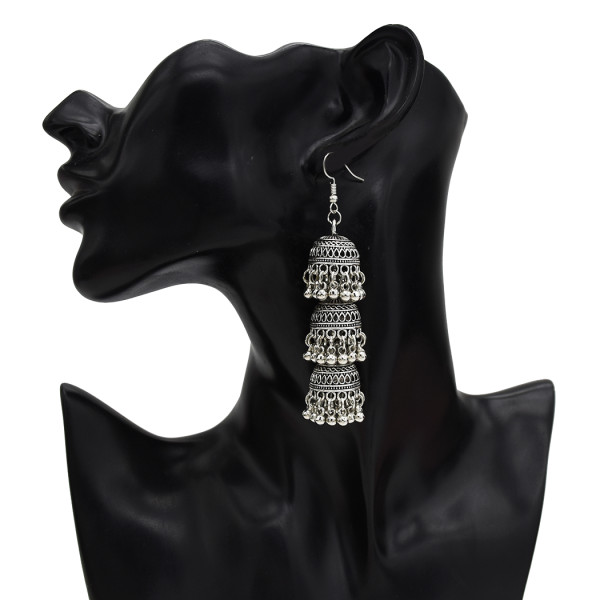 E-5546 Indian Earrings Lens Bell Round Drop Dangle Earring for Woman Fashion Silver Gold Accessoires