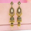 E-5547 Ethnic Women's Silver Gold Jhumka Indian Earrings Vintage Rhinestone Exaggerated Lantern Tassel Palace Earring Jewelry