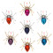 P-0445 7 Color Alloy Gold And Silver Rhinestone Spider In Stone Pin Clothing Fashion Accessories