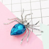 P-0445 7 Color Alloy Gold And Silver Rhinestone Spider In Stone Pin Clothing Fashion Accessories