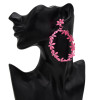 E-5549 Big Flowers Hoop Earrings Rhinestone Styling Jewelry Earrings
