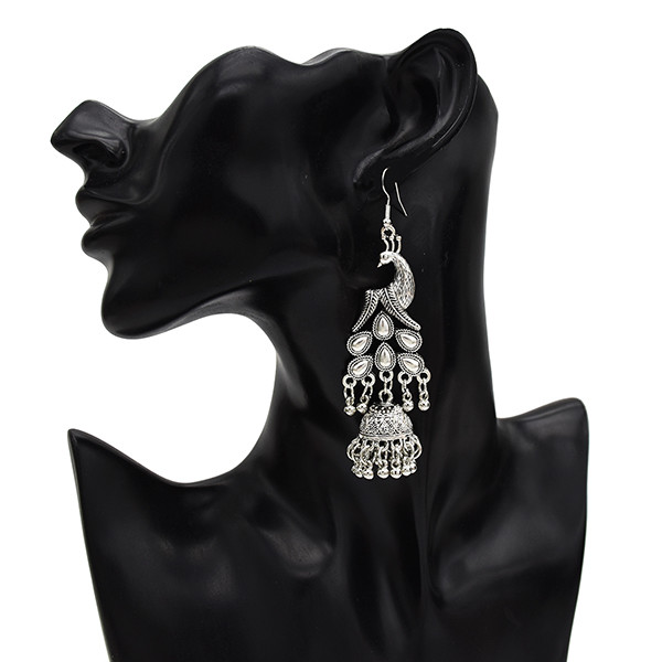 E-5554  4 Styles Of Ethnic Vintage Silver Hanging Earrings Gypsy Indian Clock Boho Jewels