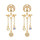 E-5553 Moon Star Earrings Pearl Rhinestone Long Tassel Earrings Korean Drop Dangle Earrings